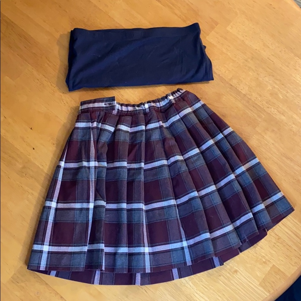 Plaid high waisted skirt